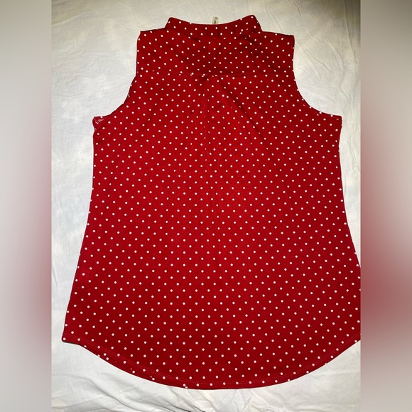 Womens PerSeption Concept Sleeveless Top- Size XL- Red w/Polka Dots- EUC - Picture 6 of 8